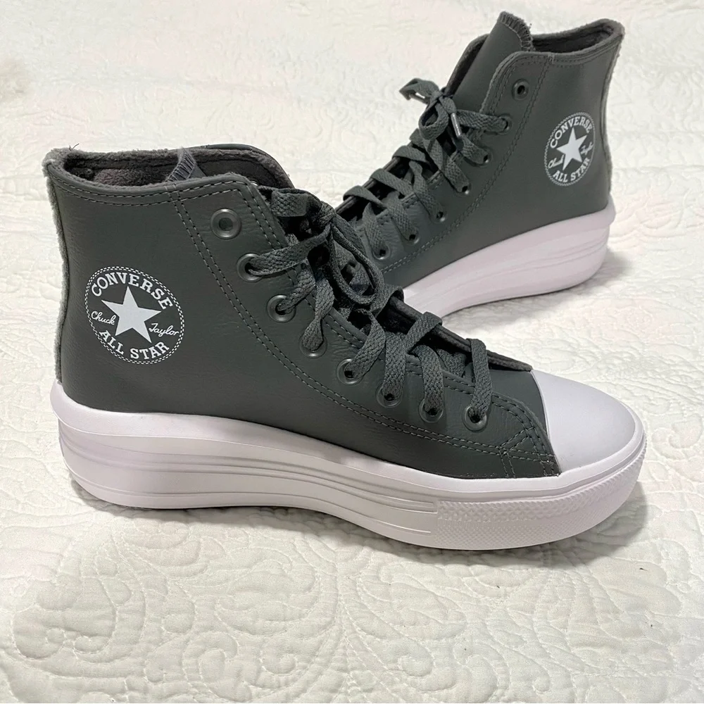 Converse Chuck Taylor All Star Move Cozy Utility Sneakers Iron Grey Platform - Picture 10 of 10